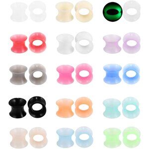 Comfortable Flexible Silicone Ear Tunnel Plugs - 1/2" Gauge, 15 Stylish Colors